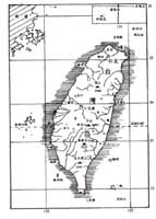 台湾岛地形示意图